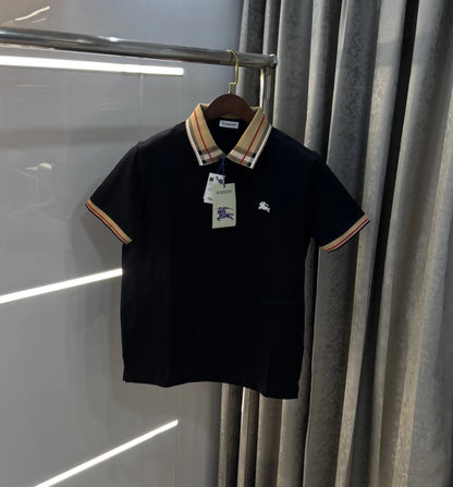 Burberr y Black Embroidery Logo  Premium Classic Polo T-Shirt
