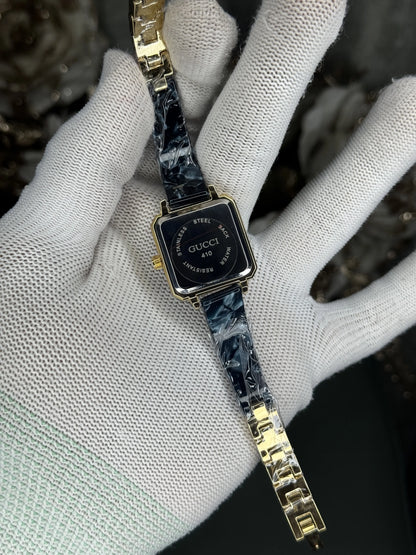 Gucci Gold Teal Blue Premium Ladies Watch