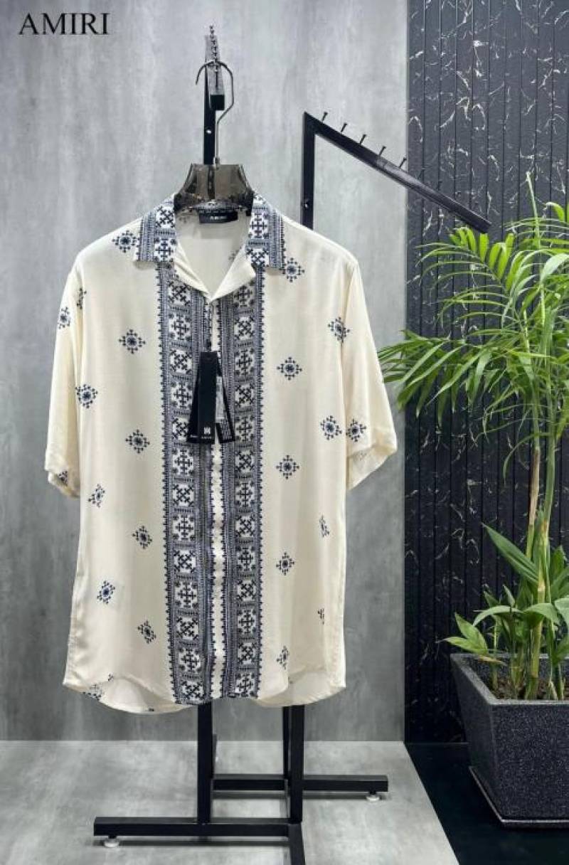 Amir_i Ajrakh Printed Turkey Imported Very Premium Linen Half Shirt (DN 519