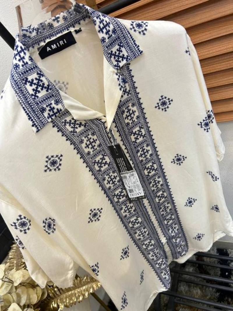 Amir_i Ajrakh Printed Turkey Imported Very Premium Linen Half Shirt (DN 519