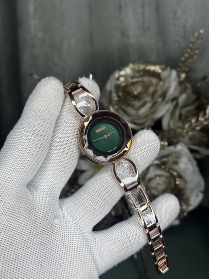 Gucc i Rose Gold Green Premium Watch