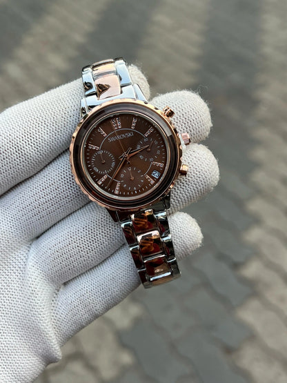 Swarovski Octea Lux Chrono Analog Two Tone Brown