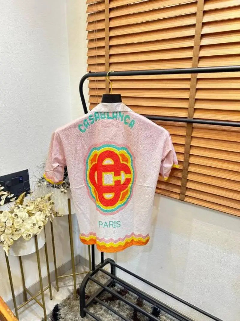 Balenci4ga _X Casablanc_a Imported All Over Printed Premium Half Shirt