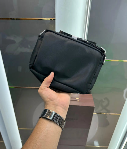 Burberr y Black Grey Premium Cross Body Bag With Magnetic Box