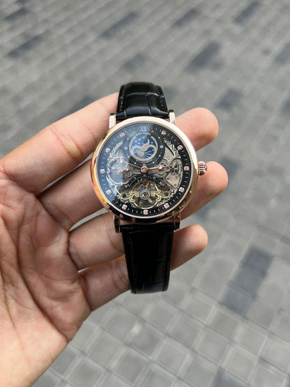 Patek Philippe Skeleton Leather Black Premium