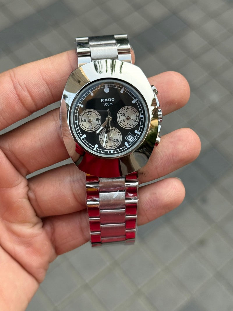 Rad o 100M Chronograph Silver Black
