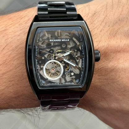Richard Mill e Open Heart Skeleton Rectangular Black