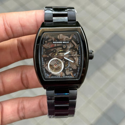 Richard Mill e Open Heart Skeleton Rectangular Black