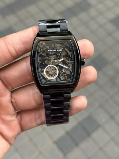 Richard Mill e Open Heart Skeleton Rectangular Black
