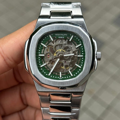 Patek Phillip e Nautilus Automatic Silver Green