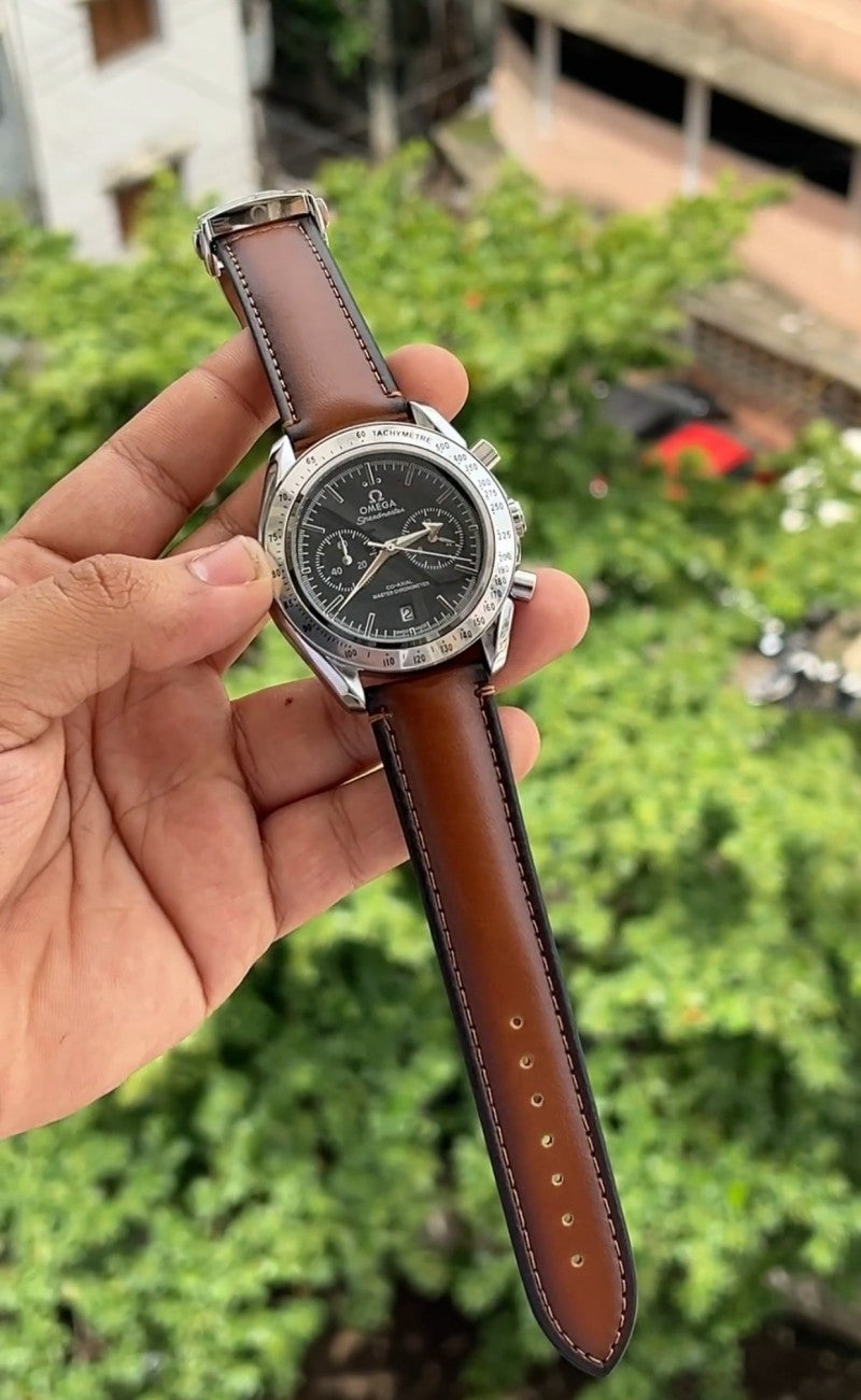 Omeg a Speedmaster Leather Brown OG Lock