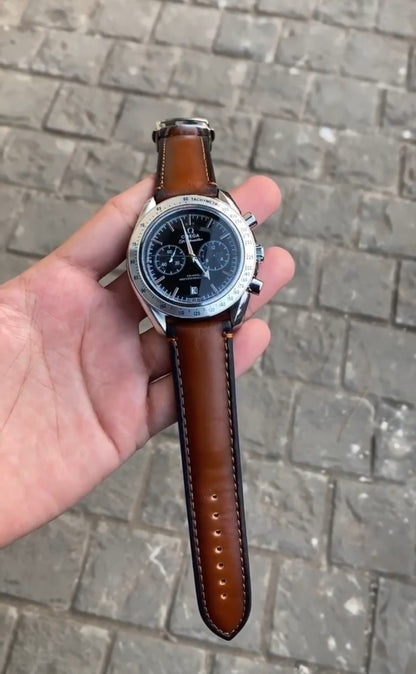 Omeg a Speedmaster Leather Brown OG Lock