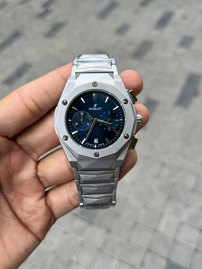Hublo t Big Bang Chronograph Silver Blue