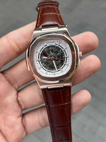 Pate_k Phillipe Nautilus Leather Automatic