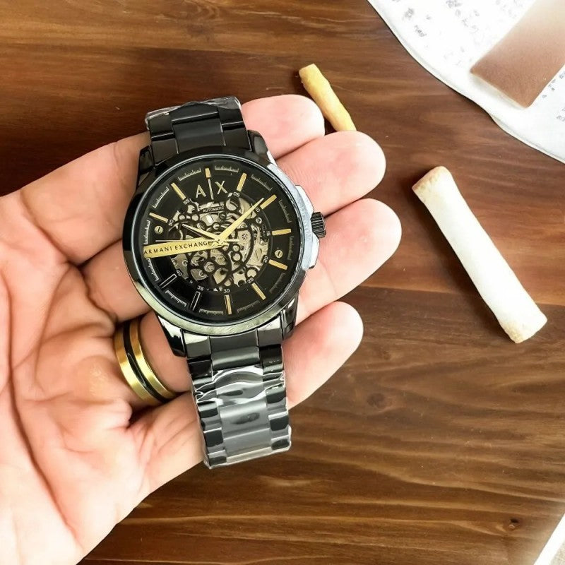 Arman i Exchange Hampton Skeleton Automatic Black Gold
