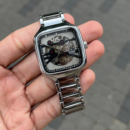 Rad o True Square Automatic Open Heart Silver