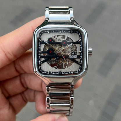 Rad o True Square Automatic Open Heart Silver