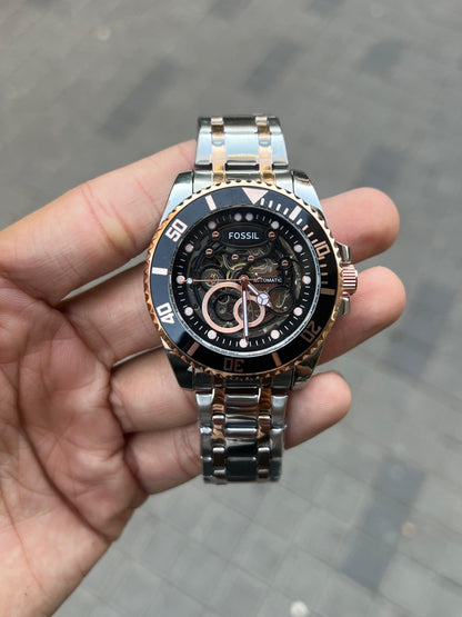 Fossi l FB 01 Automatic Skeleton Two Tone