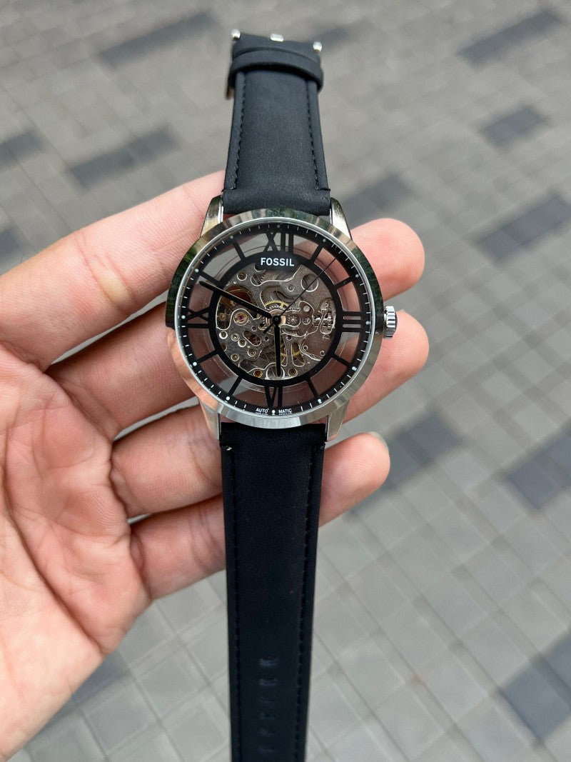 Fossi l Townsman Automatic Silver Black