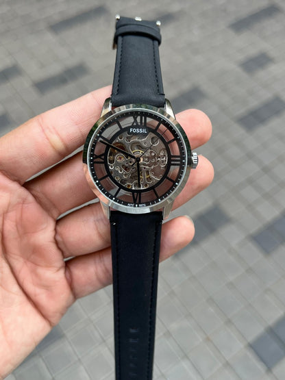 Fossi l Townsman Automatic Silver Black