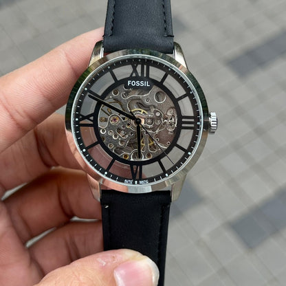 Fossi l Townsman Automatic Silver Black