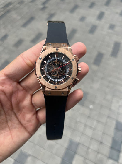 Hublo t Chronograph Rose Gold Black