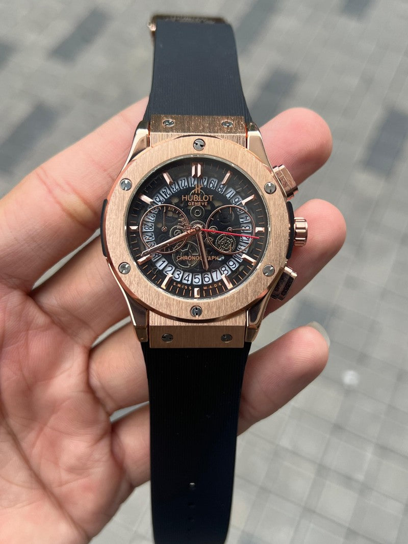 Hublo t Chronograph Rose Gold Black