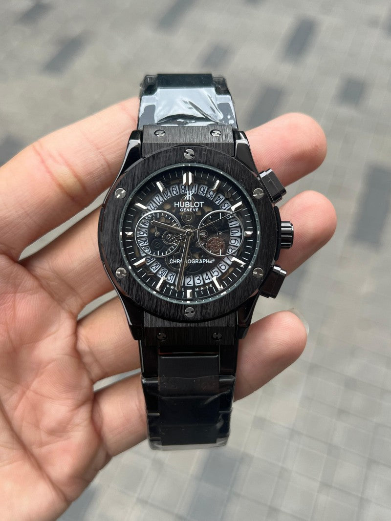Hublo t Calendar Chronograph Chain All Black