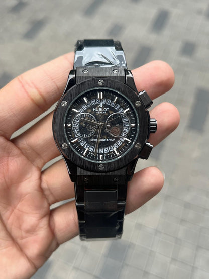 Hublo t Calendar Chronograph Chain All Black