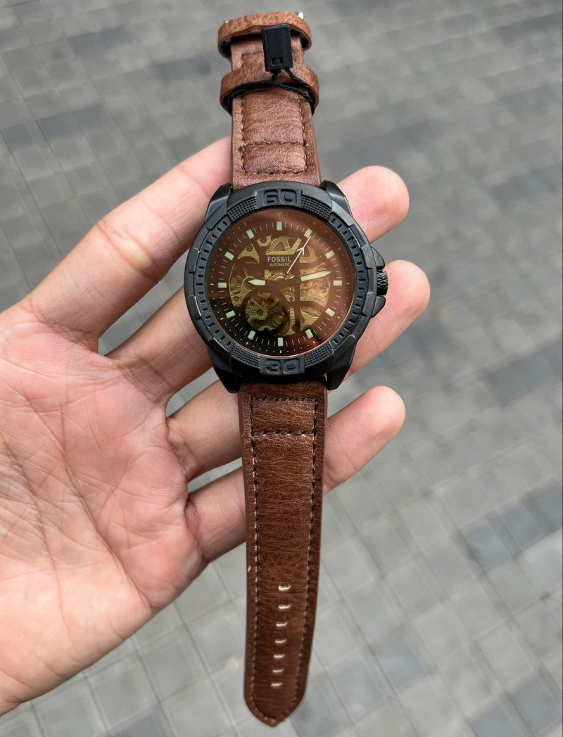Fossi l Bronson Automatic Brown Leather