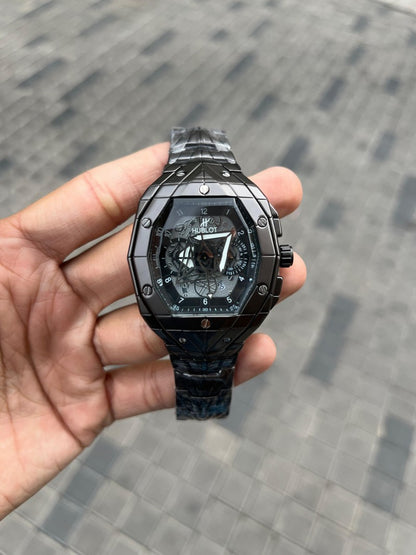 Hublo t Big Bang Sang Bleu Chain Black