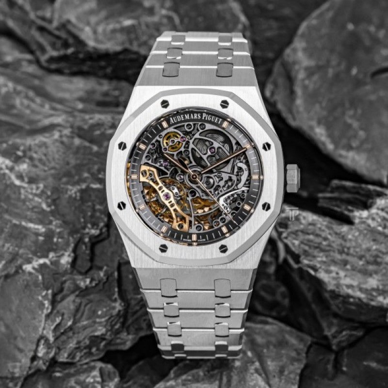 Audemars Pigue t Royal Oak Skeleton Silver Black Premium
