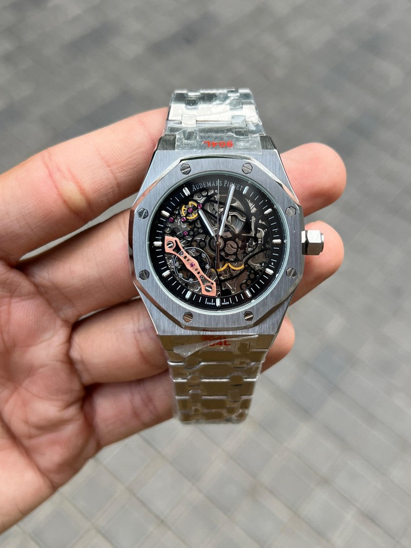 Audemars Pigue t Royal Oak Skeleton Silver Black Premium