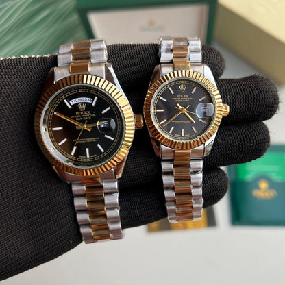 Role x Couple Two Tone Black Dial