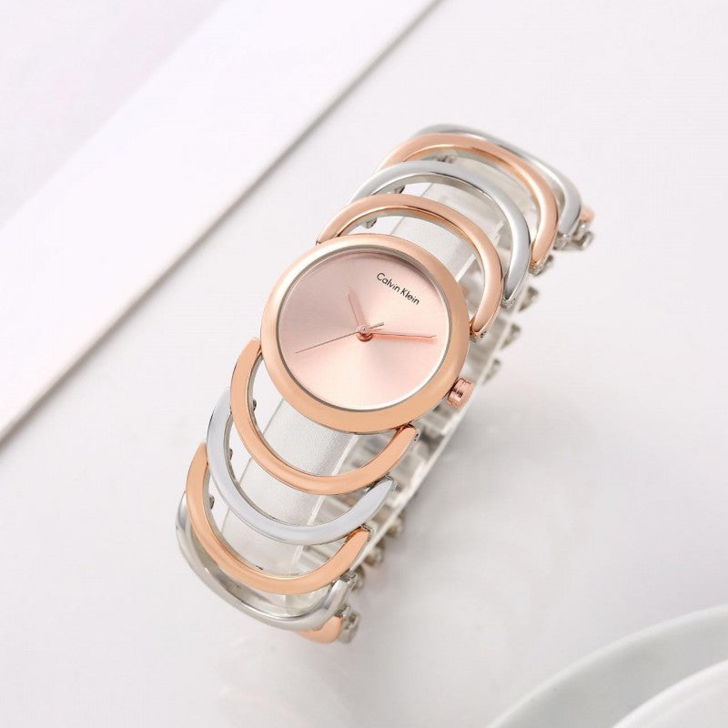 Calvin Klei n Women Two Tone Pink Dial