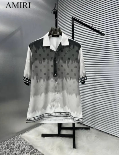 Amir_i White Turkey Imported Very Premium All Over Printed Half Shirt (DN 535)
