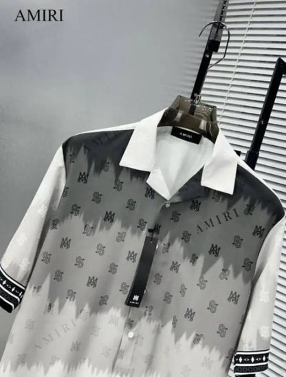 Amir_i White Turkey Imported Very Premium All Over Printed Half Shirt (DN 535)