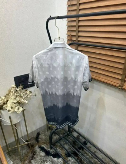 Amir_i White Turkey Imported Very Premium All Over Printed Half Shirt (DN 535)