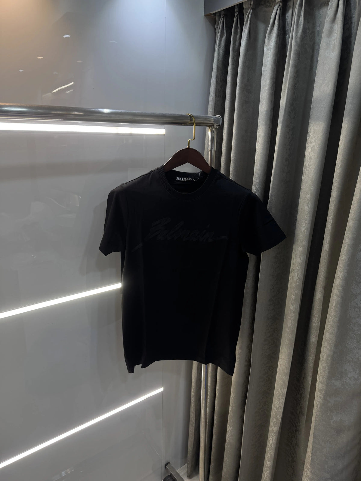 Balmain Paris Black D Logo Work Premium T-Shirt