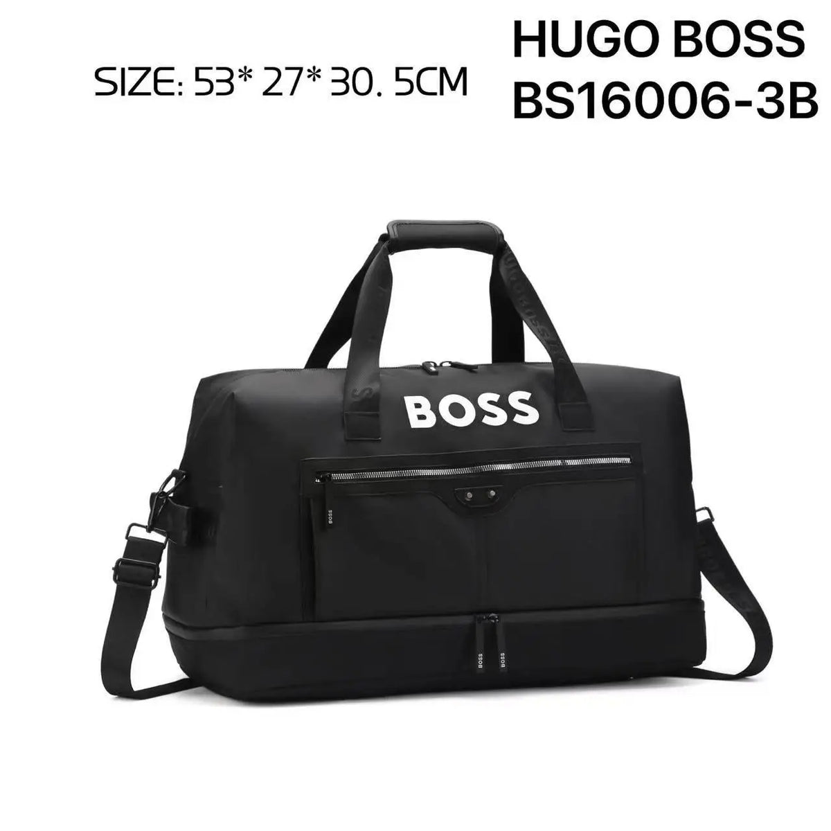 Hugo Bos s Bs16006 Black White Luxury Imported Duffel Bag
