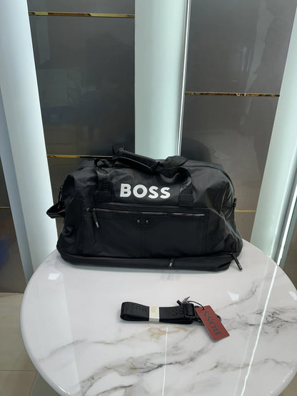 Hugo Bos s Bs16006 Black White Luxury Imported Duffel Bag