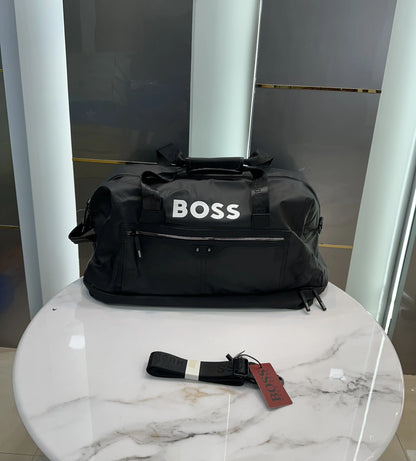 Hugo Bos s Bs16006 Black White Luxury Imported Duffel Bag