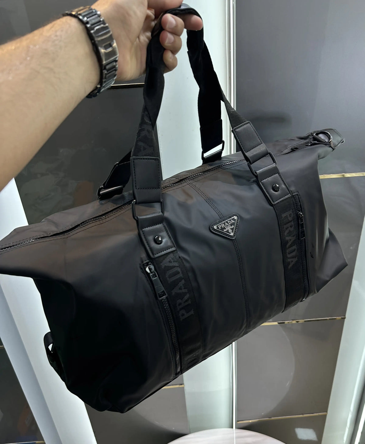 Prad a Pr3025 Black Luxury Imported Duffel Bag