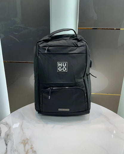 Hugo Bos s S83 Black White Luxury Imported BackPack With Usb Port