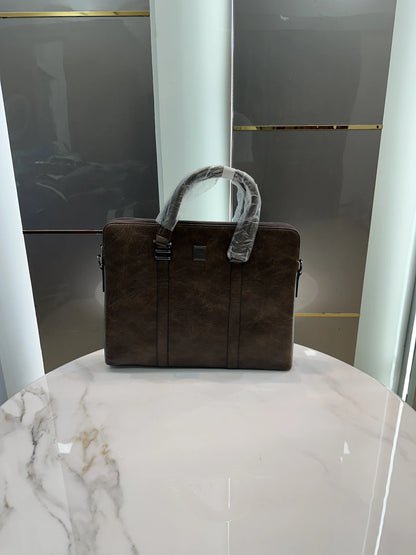 Hugo Bos s Brown Textured Luxury Premium Imported Laptop Bag