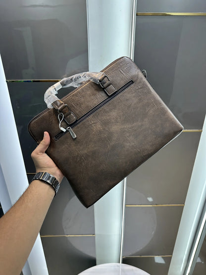 Hugo Bos s Brown Textured Luxury Premium Imported Laptop Bag