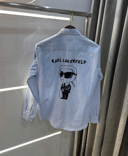 Karl Lagerfeld Blue Printed Premium Shirt