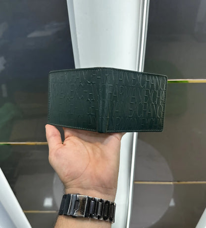Armani Exchang e Green Monogram Premium Wallet