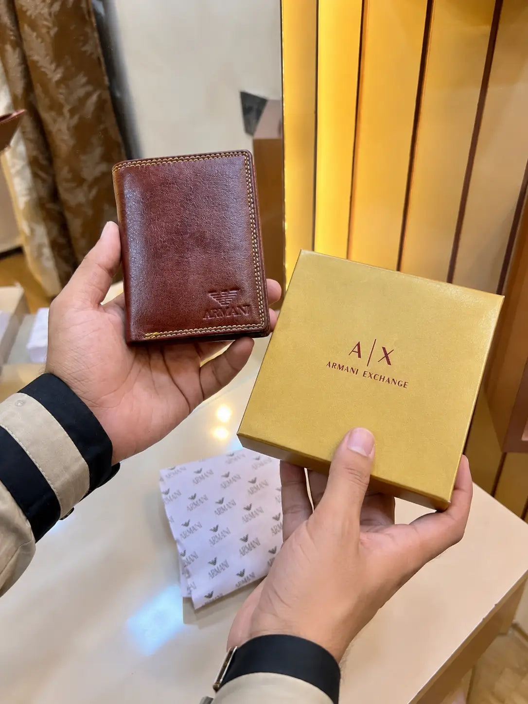 AX ARMANI EXCHANGE PREMIUM QUALITY IMPORTED WALLET WITH OG BOX