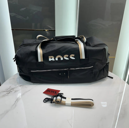 Hugo Bos s Bs16006 Black Luxury Imported Duffel Bag